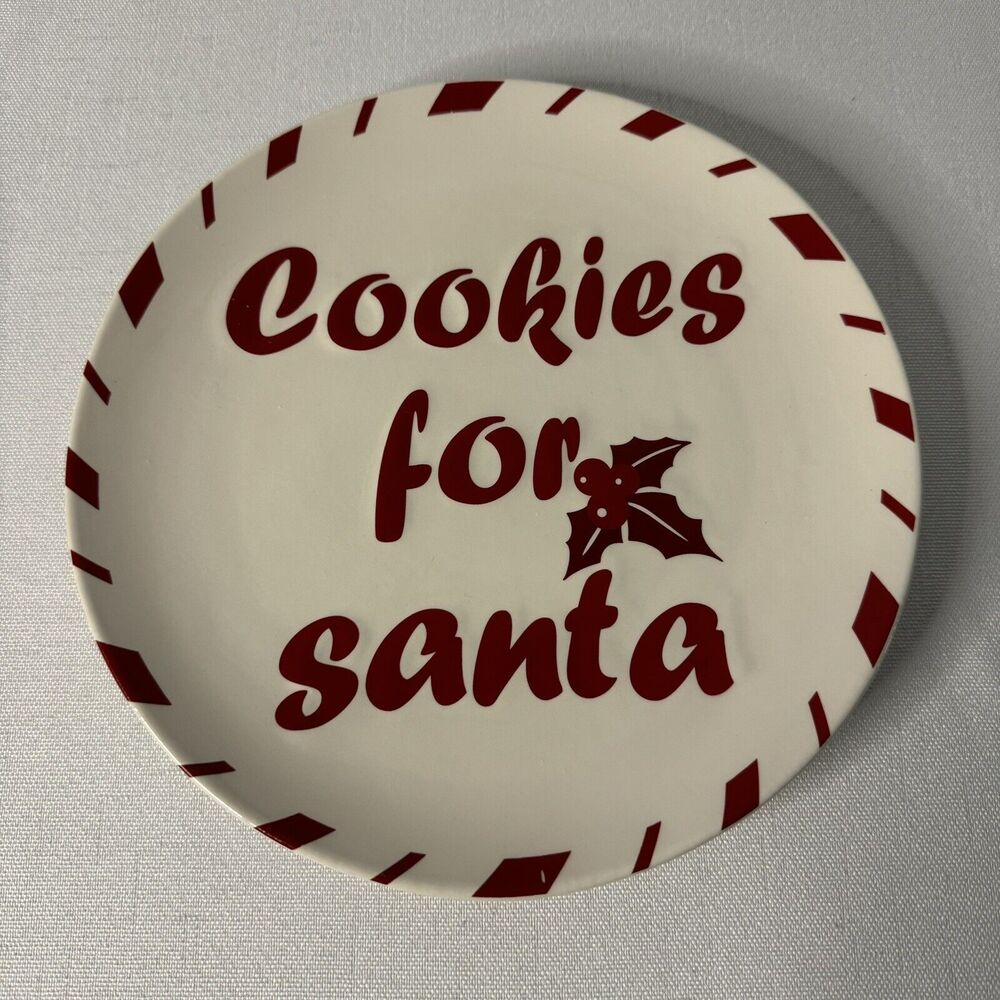 Earthenware "Cookies for Santa" Ceramic Christmas Plate